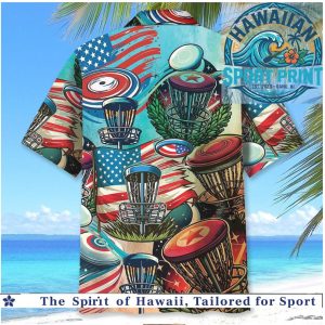 Disc Golf American Flag Patriotic Sports Hawaiian Shirt