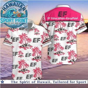 EF Education EasyPost Tropical Palm Tree Cycling Hawaiian Shirt