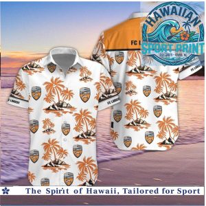 FC Lorient Orange Palm Tree Tropical Beach Button Down Shirt