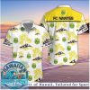 Montpellier Football Club Palm Tree Beach Button Down Shirt Montpellier Football Club Palm Tree Beach Button Down Shirt