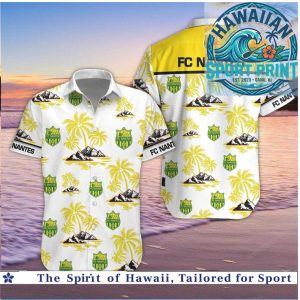 FC Nantes Football Club Yellow Tropical Palm Tree Beach Hawaiian Shirt