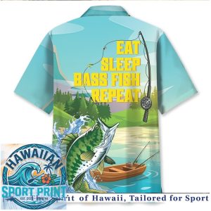 Fishing Bass Fish Eat Sleep Repeat Hawaiian Shirt