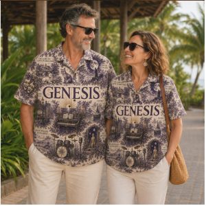 Genesis Prog Rock Surreal Landscape Vintage Blue Hawaiian Shirt Genesis Prog Rock Surreal Landscape Vintage Blue Hawaiian Shirt