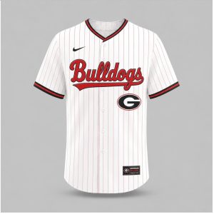 Georgia Bulldogs Mascot Damn Right Win Or Lose Baseball Jersey