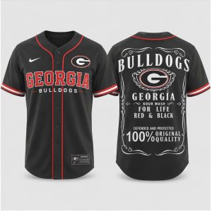 Georgia Bulldogs Sour Mash Original Quality Red Black Baseball Jersey
