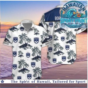 Girondins Bordeaux Blue Palm Tree Beach Button Down Shirt