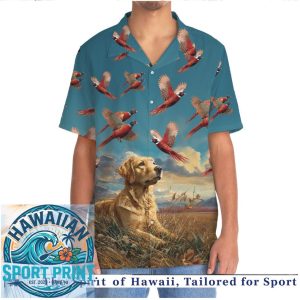 Golden Retriever Dog Pheasant Hunting Upland Bird Hawaiian Shirt