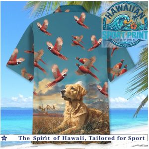 Golden Retriever Dog Pheasant Hunting Upland Bird Hawaiian Shirt
