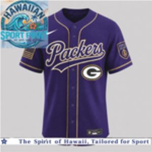 Green Bay Packers National Purple Heart Day Baseball Jersey