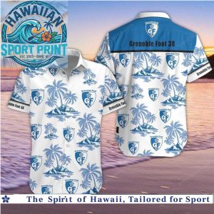 Grenoble Foot Tropical Palm Trees Beach Aloha Shirt