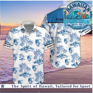 Grenoble Foot Tropical Palm Trees Beach Aloha Shirt