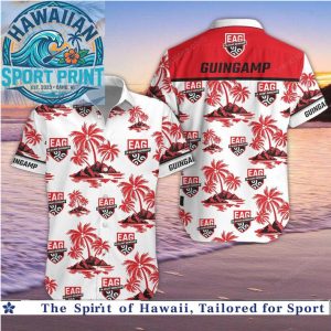 Guingamp Football Club Palm Trees Beach Hawaiian Shirt