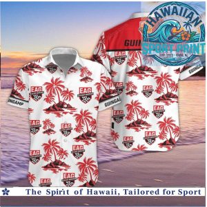 Guingamp Football Club Palm Trees Beach Hawaiian Shirt