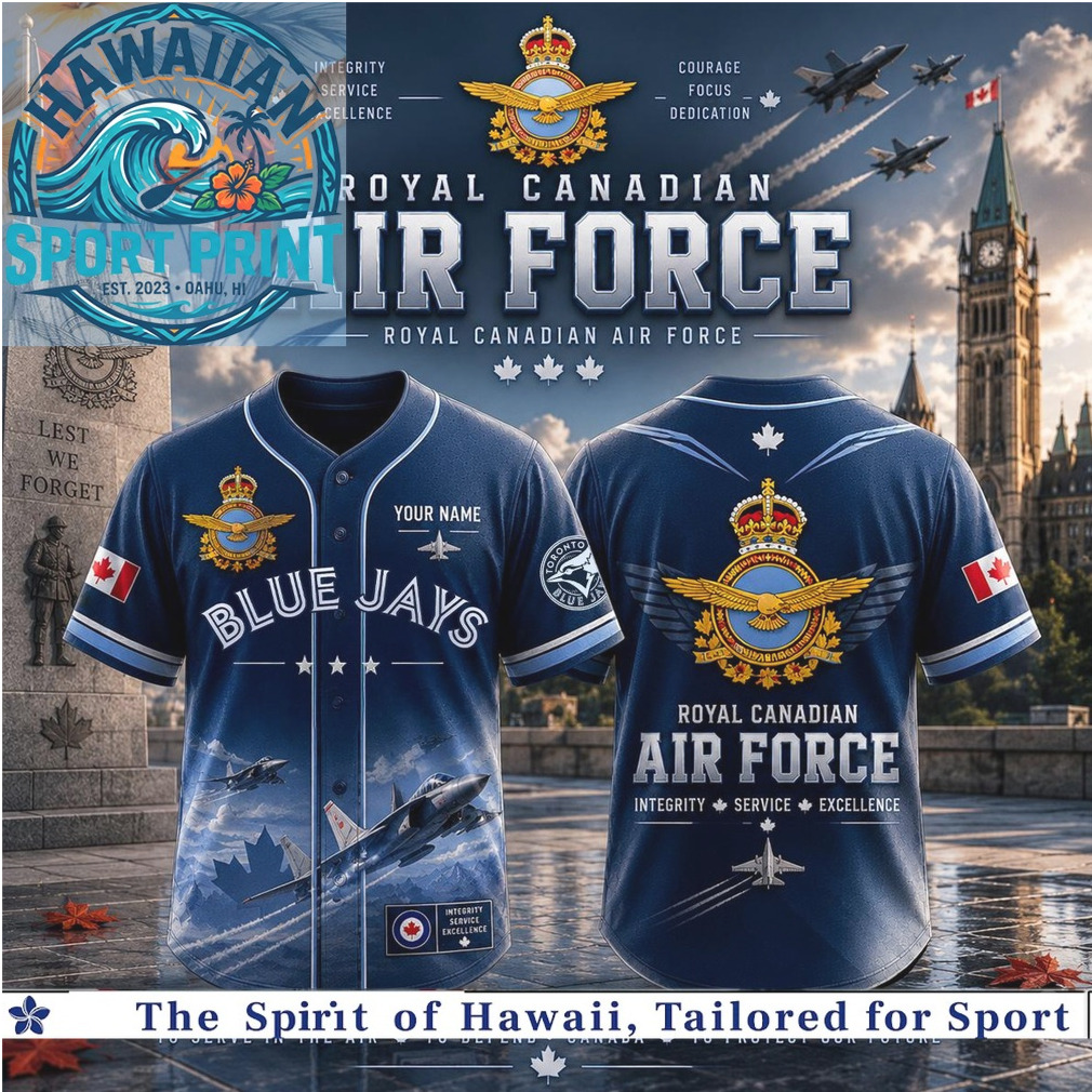 Royal Canadian Air Force Blue Jays Fighter Jet Baseball Jersey Royal Canadian Air Force Blue Jays Fighter Jet Baseball Jersey