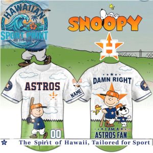 Houston Astros Snoopy Charlie Brown Baseball Jersey