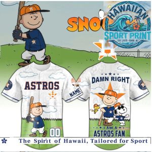 Houston Astros Snoopy Charlie Brown Baseball Jersey