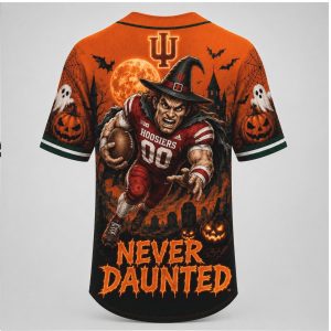 Indiana Hoosiers Mascot Halloween Never Daunted Baseball Jersey Indiana Hoosiers Mascot Halloween Never Daunted Baseball Jersey
