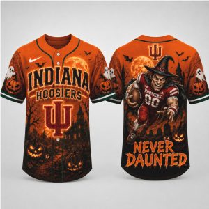 Indiana Hoosiers Mascot Halloween Never Daunted Baseball Jersey