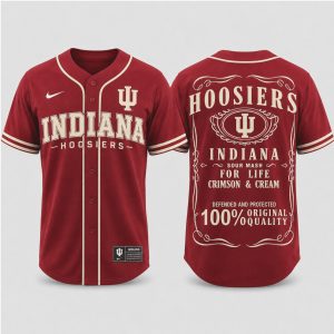Indiana Hoosiers Sour Mash Original Quality Crimson Cream Baseball Jersey