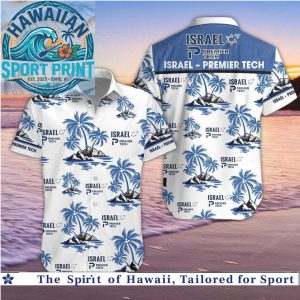 Israel Premier Tech Palm Trees Tropical Beach Hawaiian Shirt