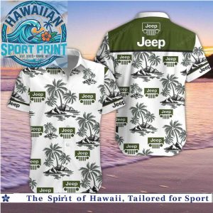 Jeep Grill Tropical Palm Beach Hawaiian Shirt