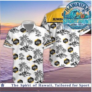 Jumbo Visma Cycling Team Tropical Palm Trees Aloha Shirt
