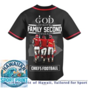 Kansas City Football God First Family Second Baseball Jersey
