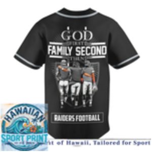 Las Vegas Football God First Family Second Baseball Jersey