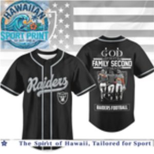 Las Vegas Football God First Family Second Baseball Jersey