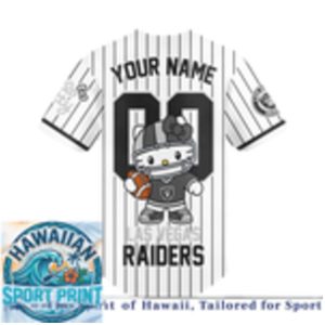Las Vegas Raiders Hello Kitty Football Cute Mascot Baseball Jersey