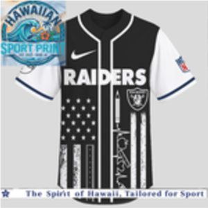 Las Vegas Raiders Teacher American Flag Heartbeat Baseball Jersey