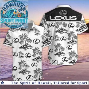 Lexus Luxury Car Palm Tree Beach Hawaiian Shirt