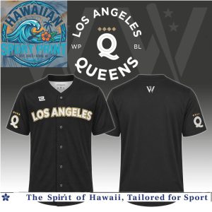 Los Angeles Queens Gold Crest Black Baseball Jersey