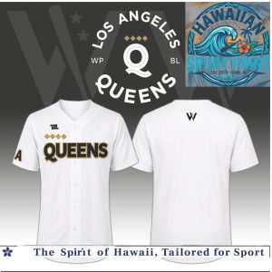 Los Angeles Queens White Minimalist Baseball Jersey