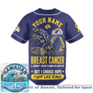 Los Angeles Rams Breast Cancer Awareness Faith Baseball Jersey
