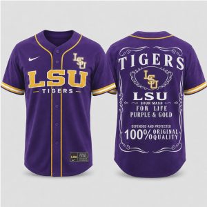 Lsu Tigers Sour Mash Original Quality Purple Gold Retro Baseball Jersey
