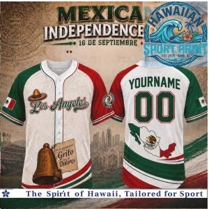 Mexican Independence Day Grito De Dolores Los Angeles Baseball Jersey