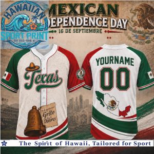Mexican Independence Day Texas Grito De Dolores Baseball Jersey