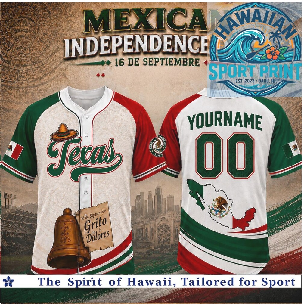 Mexican Independence Day Texas Grito De Dolores Baseball Jersey Mexican Independence Day Texas Grito De Dolores Baseball Jersey