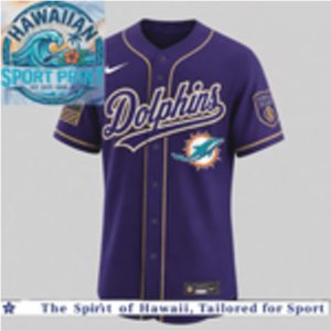 Miami Dolphins National Purple Heart Day Baseball Jersey