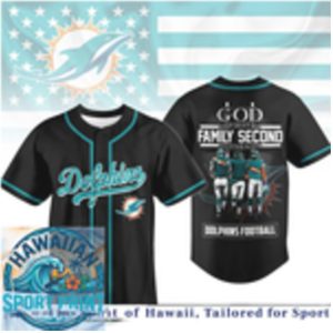 Miami Football God First Family Second Baseball Jersey