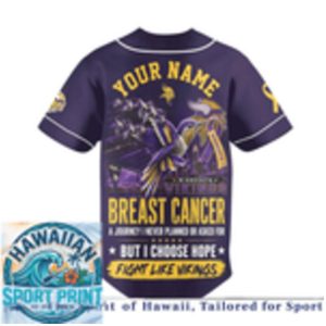 Minnesota Vikings Breast Cancer Awareness Faith Baseball Jersey