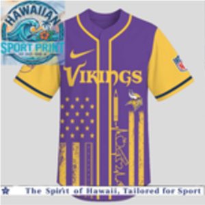 Minnesota Vikings Teacher Flag Heartbeat Custom Baseball Jersey