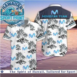 Movistar Team Palm Trees Tropical Beach Hawaiian Shirt