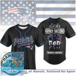 New England Football God First Family Second Baseball Jersey