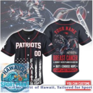 New England Patriots Breast Cancer Awareness Baseball Jersey