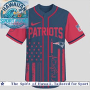 New England Patriots Teacher American Flag Heartbeat Baseball Jersey