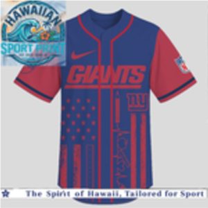 New York Giants Teacher American Flag Heartbeat Baseball Jersey