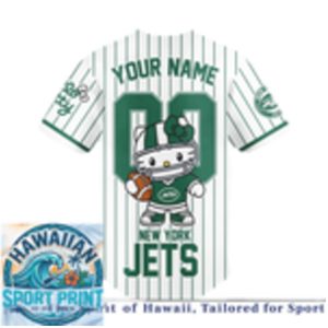 New York Jets Hello Kitty Football Cute Mascot Baseball Jersey