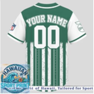New York Jets Teacher Flag Heartbeat Custom Baseball Jersey